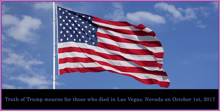 Flag with Las Vegas tragic incident mourning